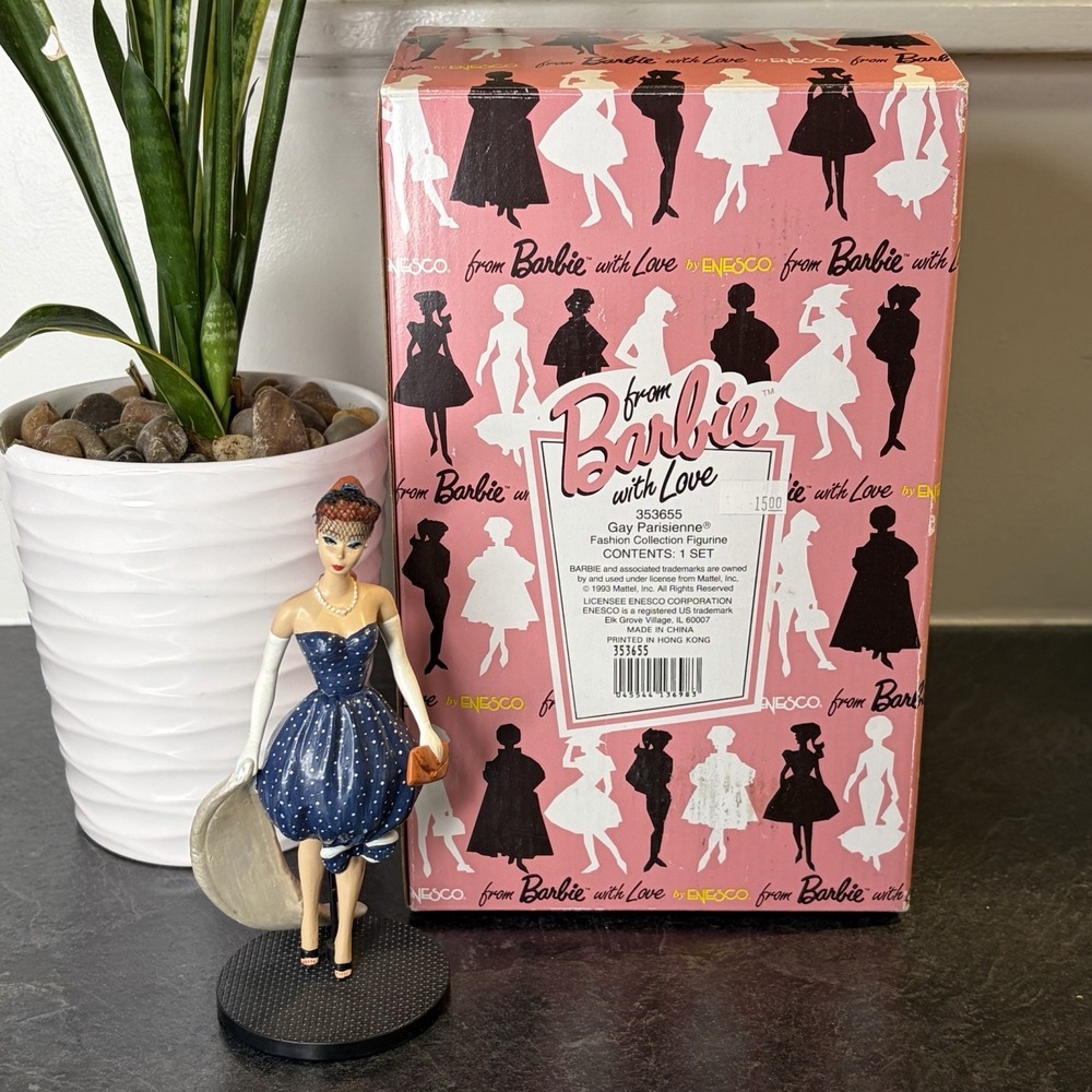 NEW 1993 Mattel From Barbie with Love 353655 Gay Parisienne 1962 Enesco Figurine